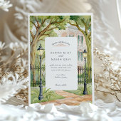 Waterverf New Orleans Garden District bruiloft Kaart