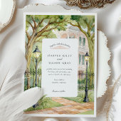 Waterverf New Orleans Garden District bruiloft Kaart