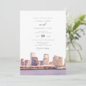 Waterverf New Orleans Louisiana Skyline Wedding Kaart (Staand voorkant)