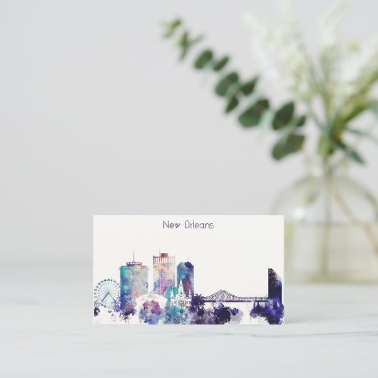 Waterverf New Orleans Visitekaartje (Staand voorkant)