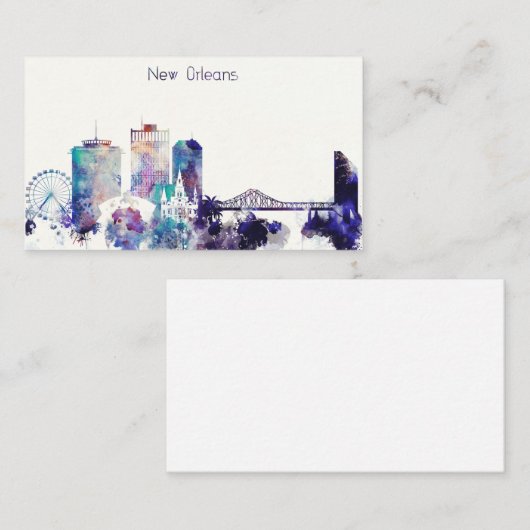 Waterverf New Orleans Visitekaartje (Voorkant / Achterkant)