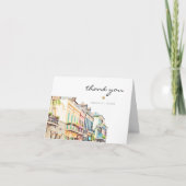 WATERVERF New Orleans Wedding Bourbon Street Bedankkaart (Voorkant)