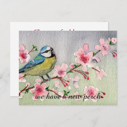 Waterverf New Perch Adreswijziging Aankondigingskaart (Voorkant / Achterkant)