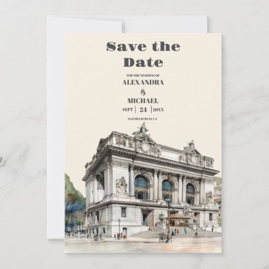 Waterverf New York Bestemming Bruiloft Save The Date (Voorkant)