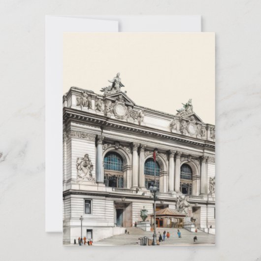 Waterverf New York Bestemming Vrijgezellenfeest Kaart (Achterkant)