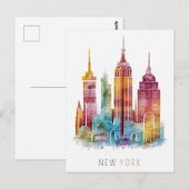 Waterverf New York Briefkaart (Voorkant / Achterkant)