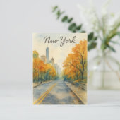 Waterverf New York Briefkaart (Staand voorkant)