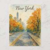 Waterverf New York Briefkaart (Voorkant)
