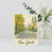 Waterverf New York Briefkaart (Staand voorkant)
