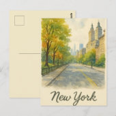 Waterverf New York Briefkaart (Voorkant / Achterkant)