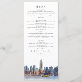 Waterverf New York City Destination bruiloft Menu
