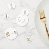 Waterverf New York City Skyline bruiloft Confetti (Groep)