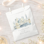 Waterverf New York City Skyline bruiloft dank u Bedankzakje (Geknipt)