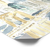 Waterverf New York City Skyline bruiloft Poster (Hoek)