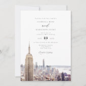 Waterverf New York City Skyline schilderij bruilof Kaart (Voorkant)