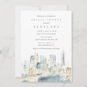 Waterverf New York City Skyline Vrijgezellenfeest Kaart (Voorkant)