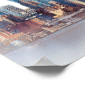 Waterverf New York City Wedding Seating Chart Poster (Hoek)