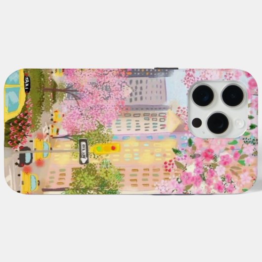 Waterverf New York Cityscape Telefoon Case (Achterkant (horizontaal))