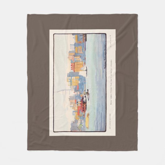  Waterverf New York de 34th Street Ferry Fleece Deken (Voorkant)