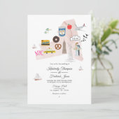 Waterverf New York USA Bestemming Huwelijksfoto Kaart (Staand voorkant)