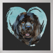 Waterverf Newfoundland Portrait Poster (Voorkant)