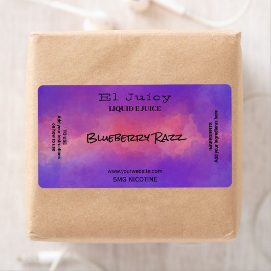 Waterverf Nicotine Vape E Juice Labels (Insitu)