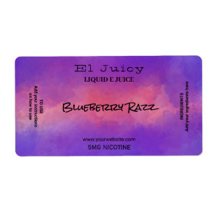 Waterverf Nicotine Vape E Juice Labels