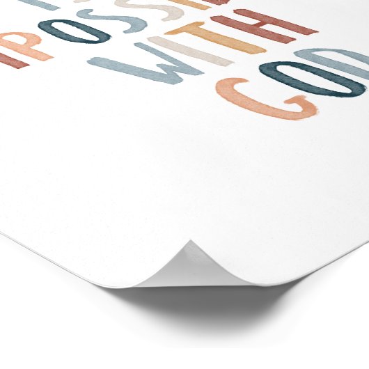 Waterverf Niets is onmogelijk poster (Hoek)