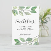 Waterverf Nieuw adres Verhuisaankondiging Aankondiging (Staand voorkant)