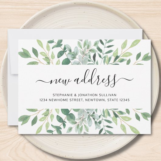 Waterverf nieuw adres verplaatsen aankondiging