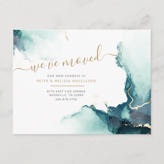 Waterverf Nieuw adres We've Moved Aankondiging (Voorkant)