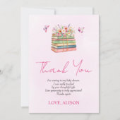 Waterverf Nieuw Chapter baby meisje douche Dank u Bedankkaart (Voorkant)