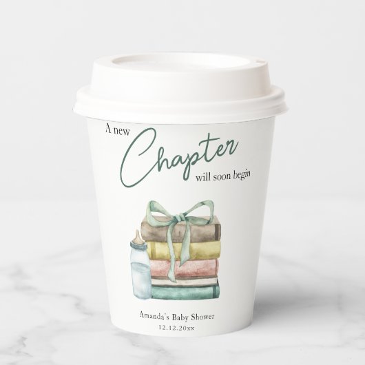 Waterverf Nieuw Chapter Baby shower Papieren Bekers (Voorkant)