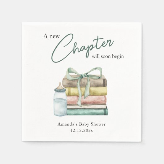 Waterverf Nieuw Chapter Baby shower Servet (Voorkant)