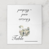 Waterverf Nieuw getrouwd paar Plaatskaartje (Buitenkant ongevouwen)