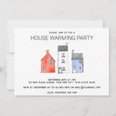 Waterverf Nieuw Huis Warming Party Kaart (Voorkant)