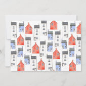 Waterverf Nieuw Huis Warming Party Kaart (Achterkant)