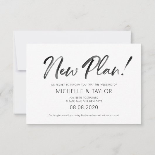 Waterverf Nieuw plan Wijziging van de plannen Kaar Notitiekaartje (Voorkant)