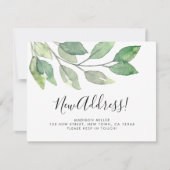 Waterverf Nieuwe Adres Bewegende Aankondiging Kaar (Voorkant)