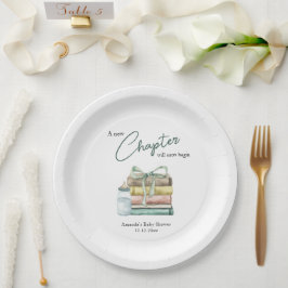 Waterverf Nieuwe Hoofdstuk Baby Shower Papieren Bordje