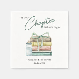 Waterverf Nieuwe Hoofdstuk Baby Shower Servet