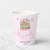 Waterverf Nieuwe Hoofdstuk Begint Baby Meisje Douc Papieren Bekers (Achterkant)