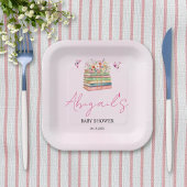 Waterverf Nieuwe Hoofdstuk Begint Baby Meisje Douc Papieren Bordje