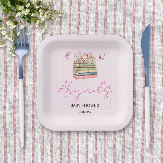 Waterverf Nieuwe Hoofdstuk Begint Baby Meisje Douc Papieren Bordje