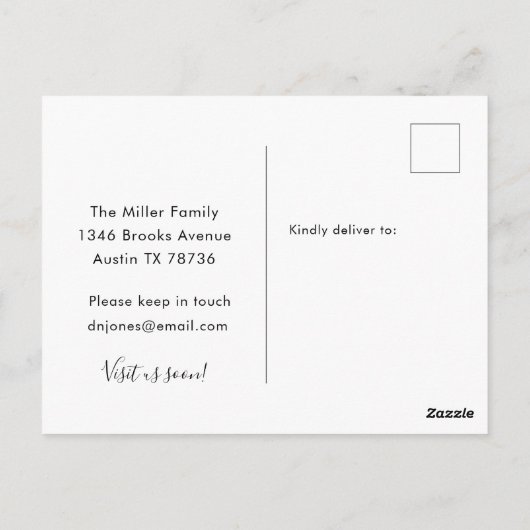 Waterverf Nieuwe nestwijziging adresverplaatsing Briefkaart (Achterkant)