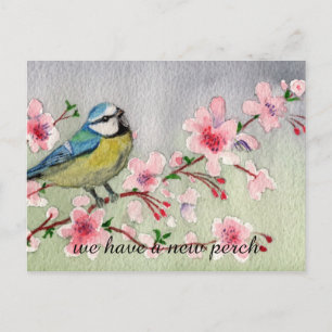 Waterverf Nieuwe Perch-adreswijziging Aankondigingskaart