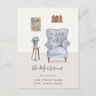 Waterverf Nieuwe thuiswijziging van adres Briefkaart