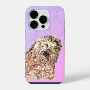 Waterverf nieuwsgierig Judgmental Hawk Funny Bird  iPhone 14 Plus Hoesje