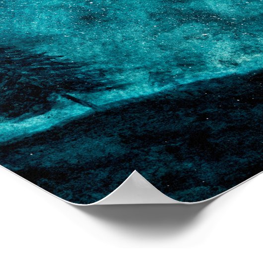 Waterverf Night Aurora Borealis Poster (Hoek)