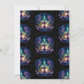 Waterverf Night Fantasy Fountain 21st Birthday Kaart (Achterkant)